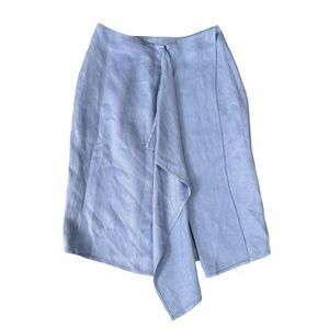 Zero + Maria Cornejo blue periwinkle linen blue draped skirt size 4